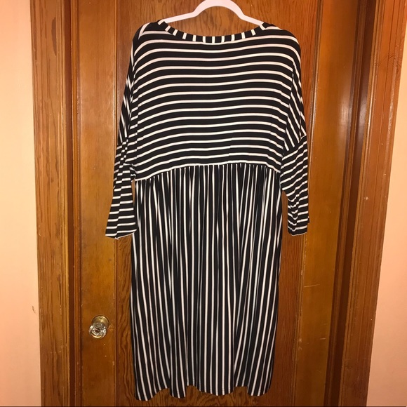 Striped A-Line Dress - Picture 3 of 4
